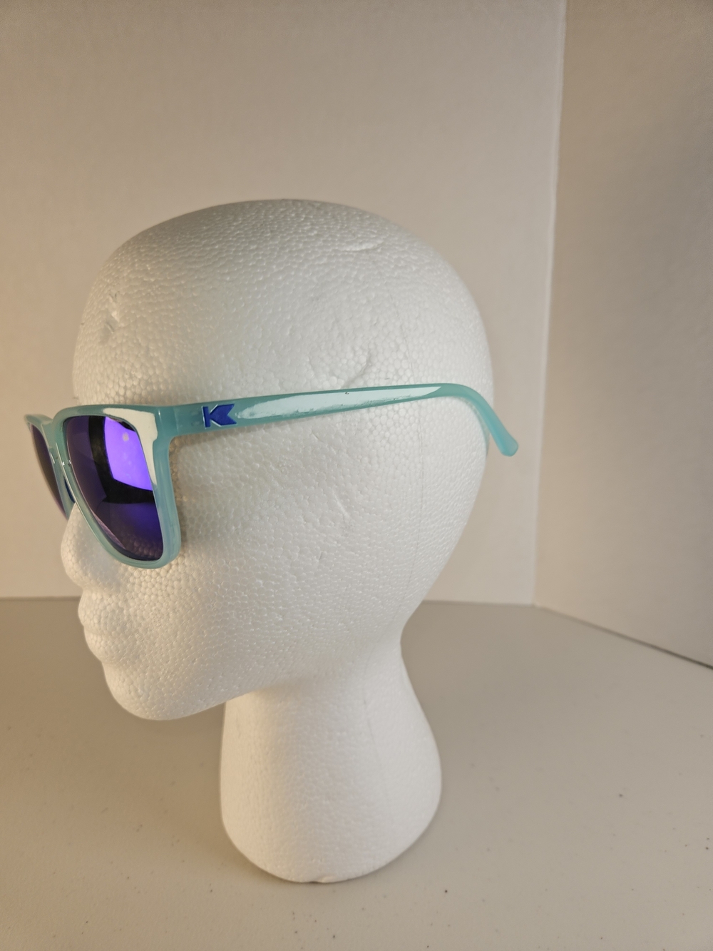 Knockaround Men's Teal Frame Sunglasses with Blue Mirrored Lenses - Picture 4 of 11